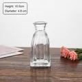 Transparent 10.6cm small glass vase with vertical ribs for home dining table decoration - Flared Mouth