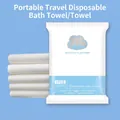 Single pack disposable white bath towel 60x120cm made of thick plant fiber material - Individually Wrapped (Thickened) / Face Towel