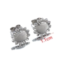 Silver sunflower stud earrings in stainless steel, 1.1cm floral design for women - Silver