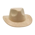 Cappello fedora beige chiaro a tesa larga con corona incavata e design minimalista - Taglia unica / Beige