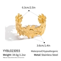 Golden sunflower cuff bracelet in stainless steel with waterproof and hypoallergenic finish - Sunflower Style (YYBL023093)