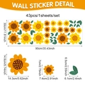 Sunflower wall decals set with 43 pieces of PVC stickers for boho window decor - Sunflower Style (CT24Y11665T_R)
