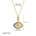 Detailed view of Evil Eye pendant with 18K gold plating and colorful enamel dimensions - Yellow Enamel White Zirconia
