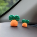 Cute carrot car dashboard ornaments in orange and green, set of two different sizes - Carrot Pair / Large & Small Pair