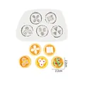 Mini silicone mold for clay cookies and miniature snacks featuring various shapes - 5-Hole Chinese Pastry Shaped Mold (B810) / Gray