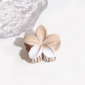 Pinza para el pelo con degradado de crema a blanco y diseño floral brillante de 5 pétalos - Degradado Beige Blanco