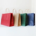 Premium kraft paper gift bags in red, khaki, green and blue with sturdy paper handles - 25*32*11cm / Multicolor