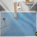 Blue TPE non-slip bathroom floor mat with drainage holes and textured massage surface - 30*30cm / (Massage Mat) Large Splicing Mat - Blue