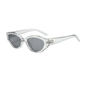 Cat eye sunglasses with clear transparent frames and dark gray lenses for women - Translucent Grey Frame Grey Lens