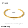 Detailed dimensions of 18K gold plated stainless steel bangle with 60mm diameter - Gold