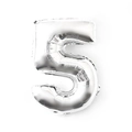 Silver number 5 aluminum foil balloon for birthday party and wedding decorations - 32 Inch Number 5-Silver