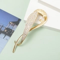 Eleganter goldener Haarclip in verdrehter Form mit funkelnden Strasssteinen besetzt - B3524-1# Strass Verdreht / Gold