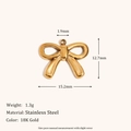 Colgante de lazo en acero inoxidable chapado en oro de 18K, mide 15,2 mm por 12,7 mm - Colgante de Mariposa Simple - Dorado