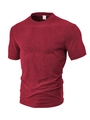 Detalle de polo rojo para hombre con textura jacquard geométrica en relieve 3D - S / Burdeos