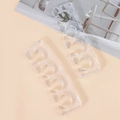 Soft transparent silicone toe separator with silver glitter for nail art manicure care - White