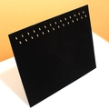 Black velvet necklace display board with gold metal hooks for jewelry showcase stand - Double Row 28 Hooks / Black