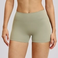 Pantaloncini da yoga verde oliva a vita alta con controllo dell'addome per fitness e corsa - Verde muschio