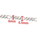 Polished silver stainless steel oval link chain in 6mm and 6.5mm width options - Steel Color Square Wire Side 3:1 Chain 6.5mm