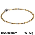 Zweifarbiges NK-Gliederkettenarmband in Gold und Silber, Größe 200x3mm, Karabiner - Bicolor Figaro-Kette (KB126651-Z)