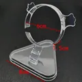 Clear acrylic watch and bracelet display stand with 6cm round holder on black surface - No. 8 Detachable Bracelet Stand
