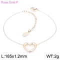 Elegant rose gold plated heart pendant bracelet with adjustable chain and lobster clasp - Rose Gold Heart Bracelet