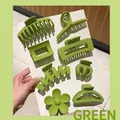 Lot de 8 pinces à cheveux vert avocat mat aux formes géométriques et florales - Vert Avocat Lot de 8