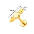 Golden titanium bat-shaped stud earring with 0.97cm wingspan and flat back design - Bat Design - Gold (T2543-7 Gold)