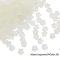 Frosted White AB star-shaped beads for DIY jewelry with iridescent matte finish effect - 8mm 10Pcs/Bag / Frosted Iridescent White AB