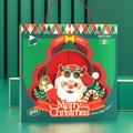 Scatola regalo di Natale con Babbo Natale cartoon e manico rosso per dolciumi - Babbo Natale Con Campanello (Spedizione Piatta)