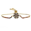 Elegant gold snowflake bracelet with colorful zircon stones and adjustable pull chain - Colorful Chain