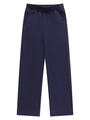 Men's navy blue casual straight-leg sweatpants with elastic drawstring waist - Navy Blue