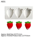 Realistic strawberry silicone mold for fondant and chocolate cake decorations - Strawberry / Gray