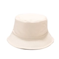 Neutral cream white cotton bucket hat for kids with adjustable windproof rope - 52cm (2-6 Years) / Beige
