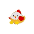 Cartoon enamel pin featuring a white mother hen and yellow chicks in golden metal - Hen with Chicks Style (C2881-10)