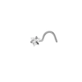 G23-Titan-Nasenstecker mit klarem, dreieckigem Zirkonstein in silbernem Finish - 3mm Zirkonia / Silber Dreieck (5#)