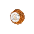 Amber orange faceted resin bead with silver large hole core for charm bracelets - Style 11 (Orange)