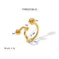 Minimalistischer vergoldeter Ring mit unregelmäßigen Perlen und 4,3g Edelstahl-Design - Einstellbar Offen / Goldener Stil (YYR023186-G)