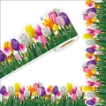 Spring tulip flower pattern bulletin board border paper roll for classroom decoration - 7CM*5M