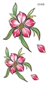 Tatuaggio temporaneo acquerello fiori rosa di ciliegio con petali sparsi stile minimal - Stile Bellezza Floreale Appassita Acquerello (LY018)