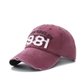Berretto da baseball retrò bordeaux con ricamo Los Angeles 1981 e dettagli invecchiati - Taglia unica / Rosso Vino