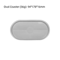 Oval silicone coaster mold for crystal resin casting measuring 94x178x16mm 56g - Single Oval J-144
