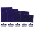 Blue velvet jewelry snap pouch available in five different storage sizes - Arc / Small (7x7cm) / Blue