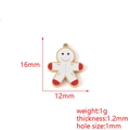 Detailed technical diagram of 18K gold-plated gingerbread man charm with precise measurements - Gingerbread Man Style (14#)