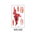 Waterproof temporary tattoo WS-240 featuring realistic bloody scar and wound designs - Muscle Stitches (WS240)