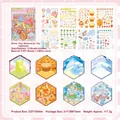 3D scenic stickers set Four Seasons theme with 12 PET and paper sheets for DIY scrapbooking - Four Seasons for You Collection