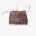 Pink knitted cat ear beanie with satin bows and handmade lace-up details for women - 16x23cm / Raspberry