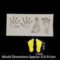 Stampo in silicone per mani e impronte di neonato per decorazione torte e sapone - 1# Impronte Mani e Piedi / Grigio