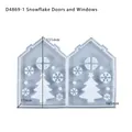 Snowflake and Christmas tree house silicone mold for DIY resin art, dimensions 131x181mm - Snowflake Door and Window Mold