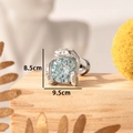 Schlangen-Ohrstecker in Silber mit hellblauem Zirkonia und Größenangaben - Silberne Schlange Blauer Zirkonia (A281-2) / Hellseeblau (1 Stück)