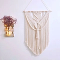 Bohemian macrame wall hanging with hand-woven heart pattern and long cotton tassels - Model J Heart Shape 50*80CM